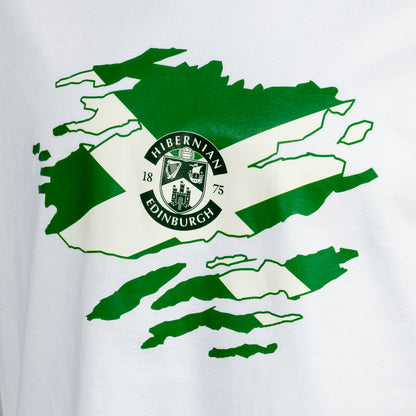 Hibernian Saltire T-Shirt - White - Mens
