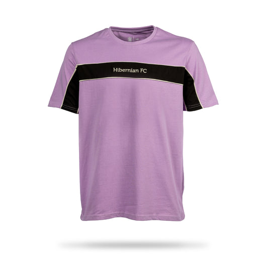 Hibernian Stripe Wordmark T-Shirt - Lavender/Black/White - Mens