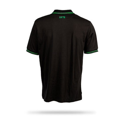 Hibernian Polo Shirt with Harp Logo - Black - Mens