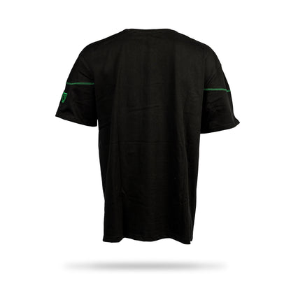 Oversized T-Shirt with Centred Satellite Logo - Black - Mens