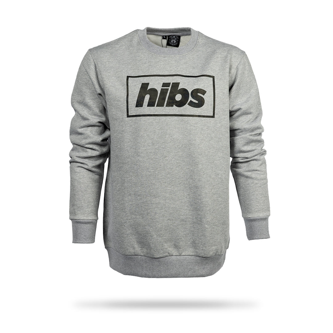 Hibernian Hibs Logo Sweatshirt - Grey Marl - Mens