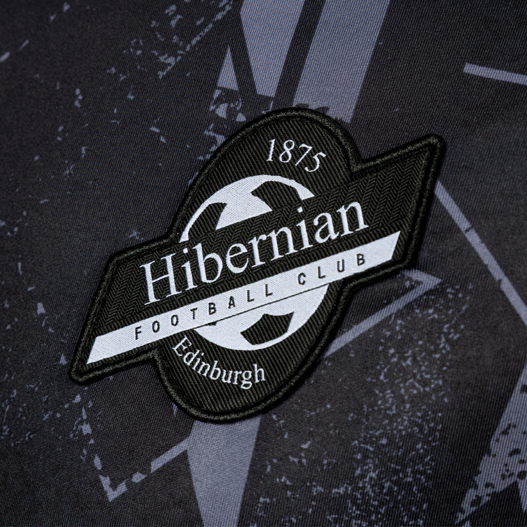 Hibernian Pre Match Third T-Shirt - Black/White - Youth