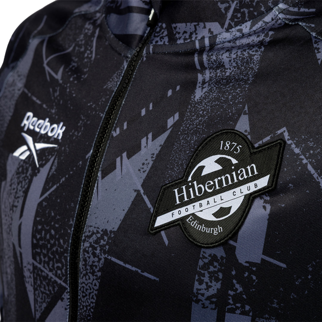 Hibernian Pre Match Third Walkout Jacket - Black/White - Youth