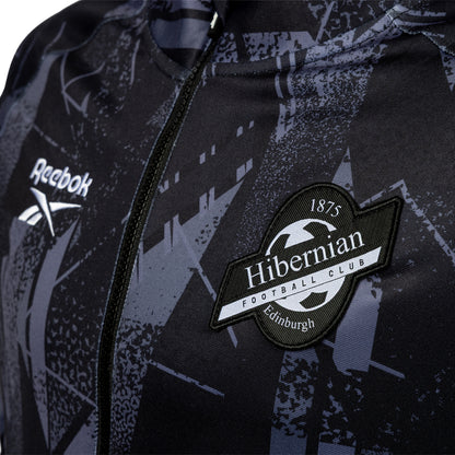 Hibernian Pre Match Third Walkout Jacket - Black/White - Youth