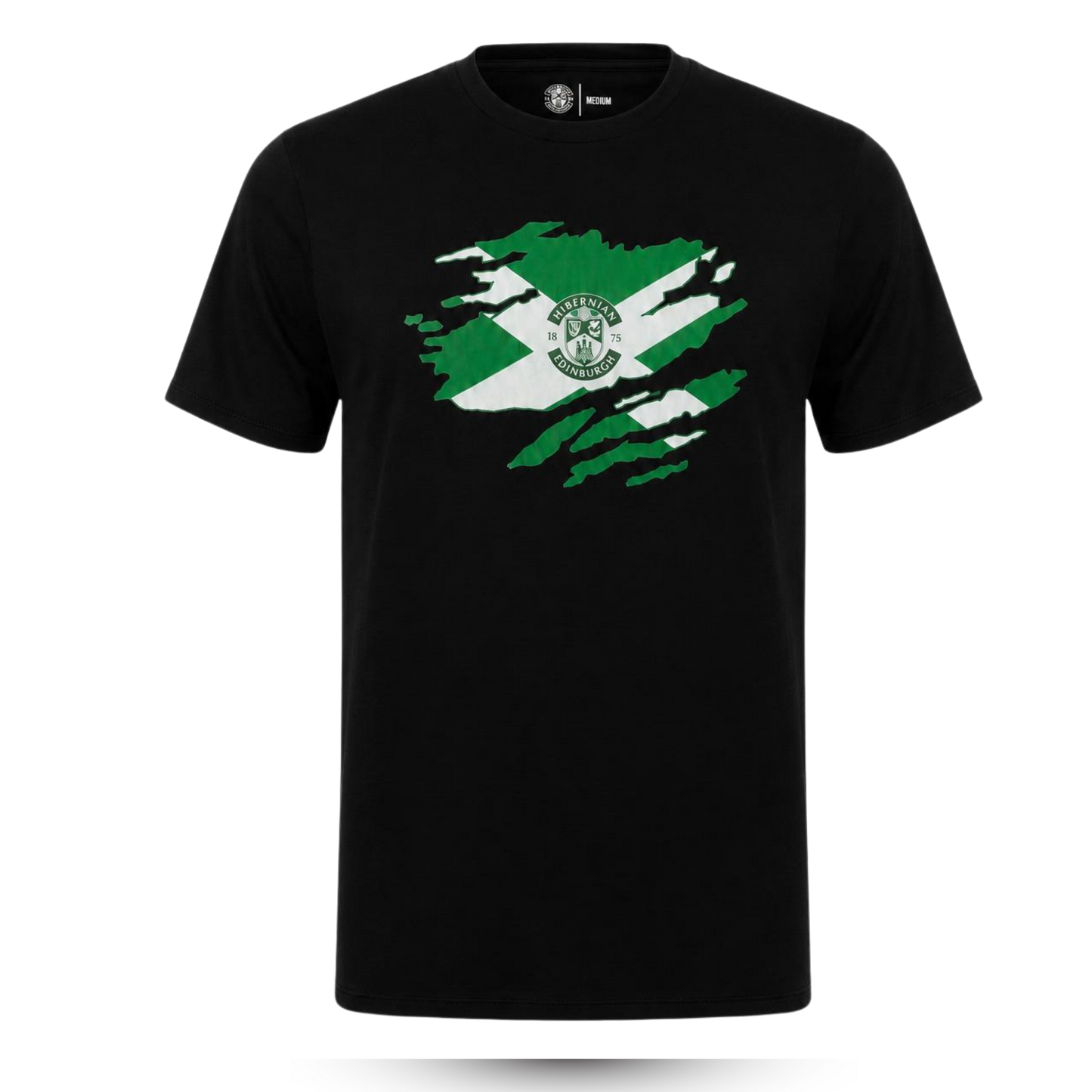 Hibernian Saltire T-Shirt - Black - Mens
