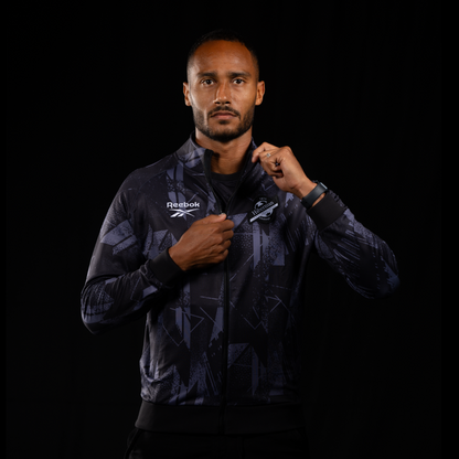 Hibernian Pre Match Third Walkout Jacket - Black/White - Mens