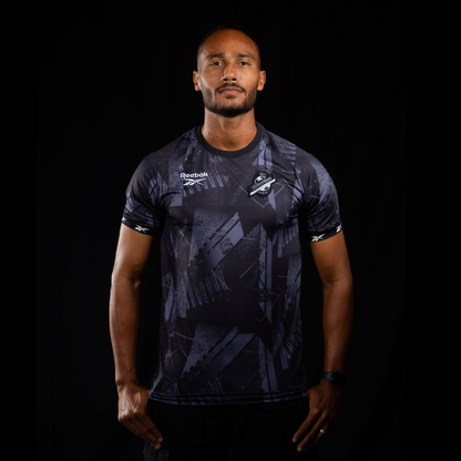 Hibernian Pre Match Third T-Shirt - Black/White - Mens