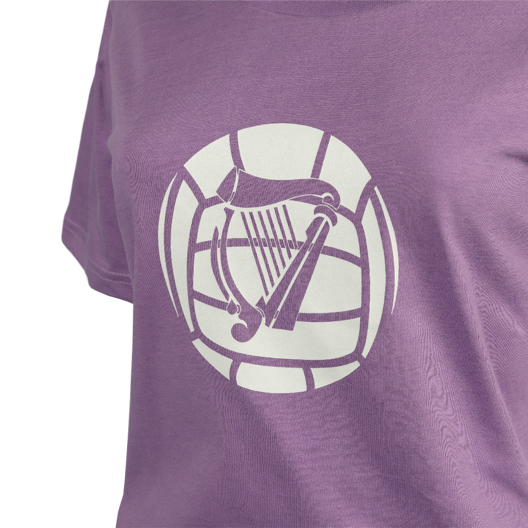 Hibernian Harp Logo T-Shirt - Lavender/Black/White - Womens