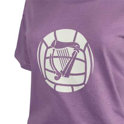 Hibernian Harp Logo T-Shirt - Lavender/Black/White - Womens