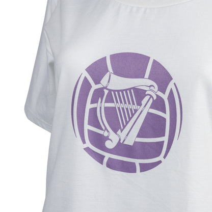 Hibernian Harp Logo T-Shirt - White/Lavender - Womens