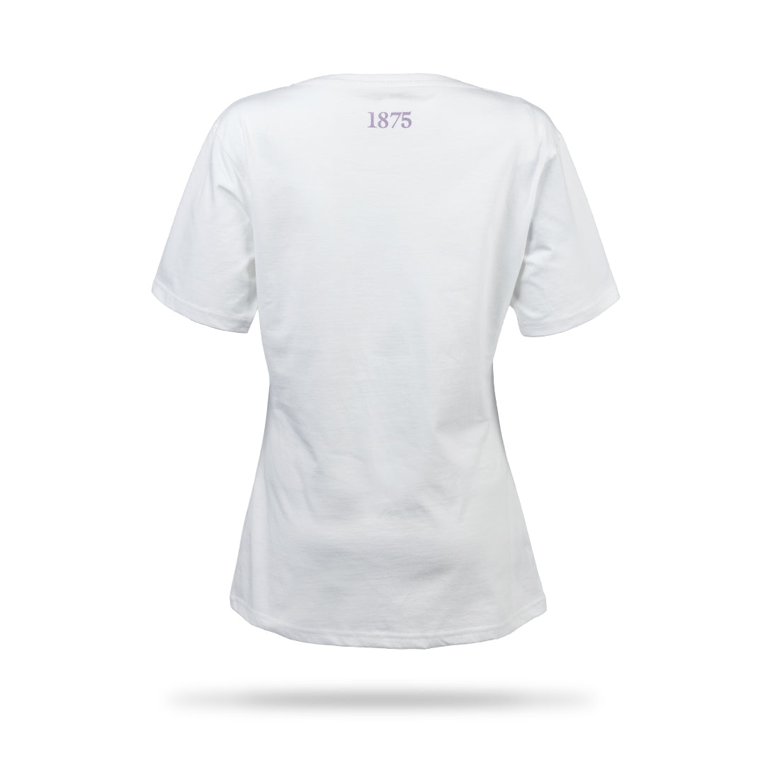 Hibernian Harp Logo T-Shirt - White/Lavender - Womens