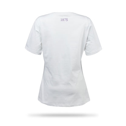 Hibernian Harp Logo T-Shirt - White/Lavender - Womens